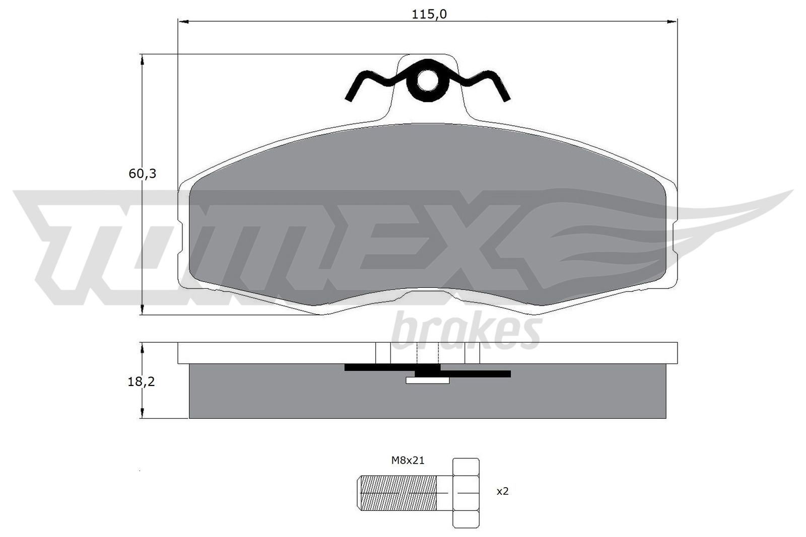 Obrázok Sada brzdových platničiek kotúčovej brzdy TOMEX Brakes  TX1027